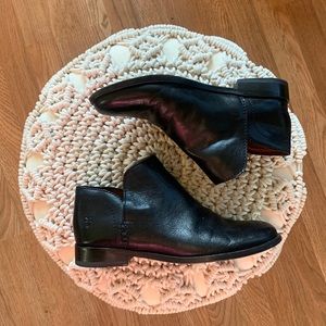 Frye Black Leather Ankle Boots